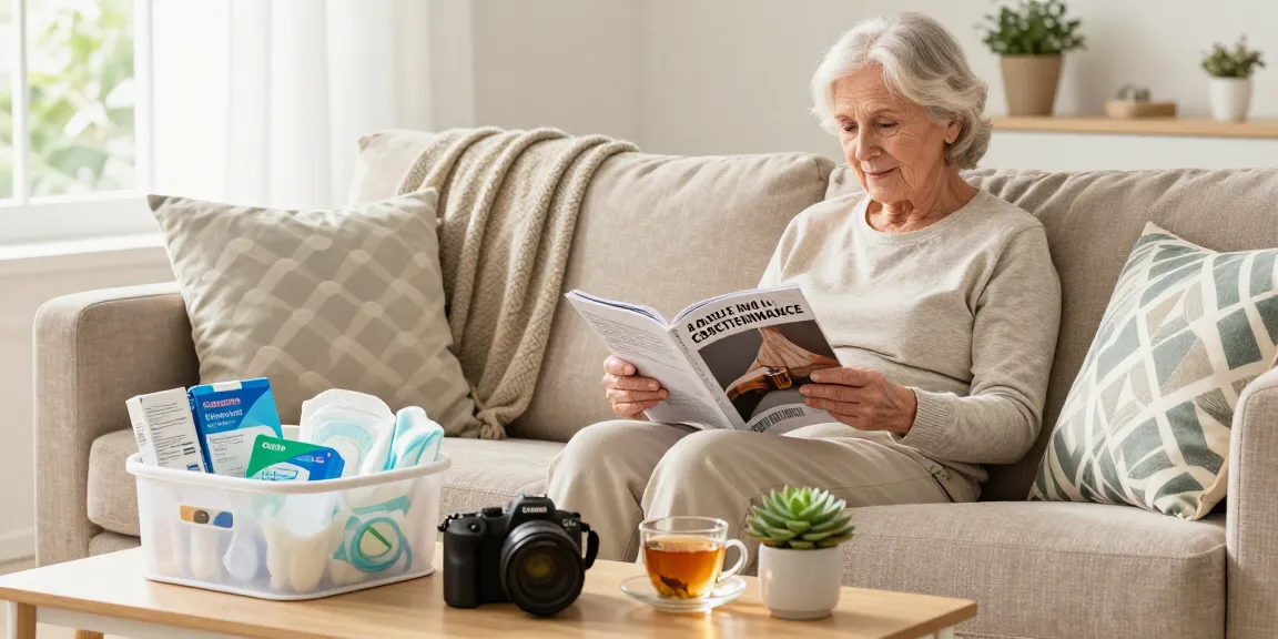 Comfortable living room featuring adult incontinence supplies for a dignified living.